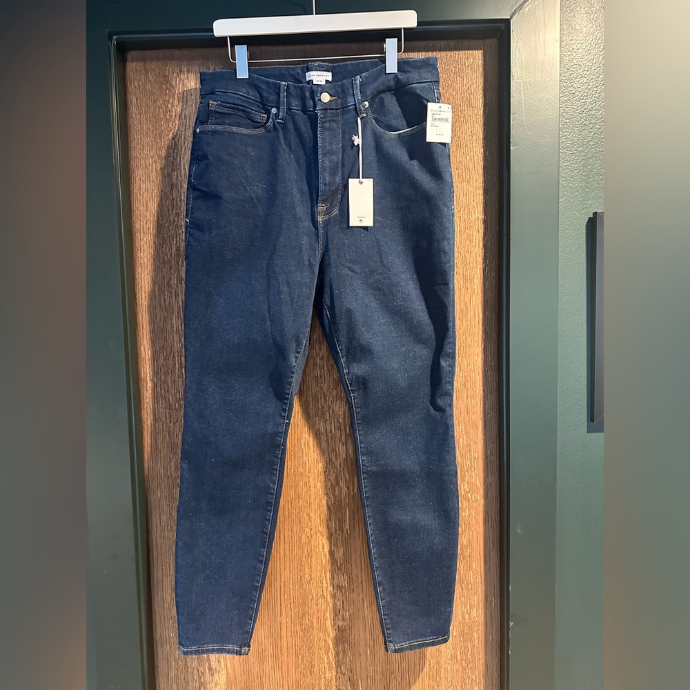 Good American Women's Skinny Jeans - Dark Blue